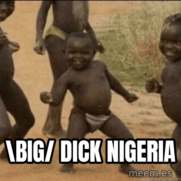 Third World Success meme: \big/ dick nigeria