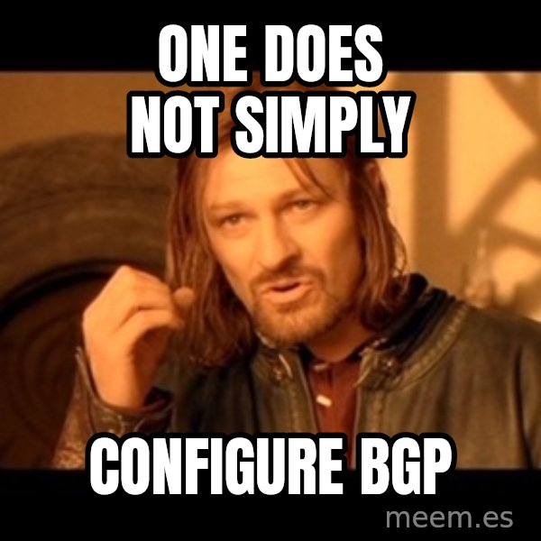 Lord Of The Rings Boromir One Does Not Simply Mordor meme: one does not simply / configure bgp