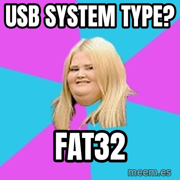 Fat Girl meme: USB system type? / Fat32