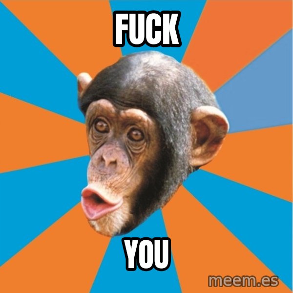 Stupid Monkey meme: fuck / you