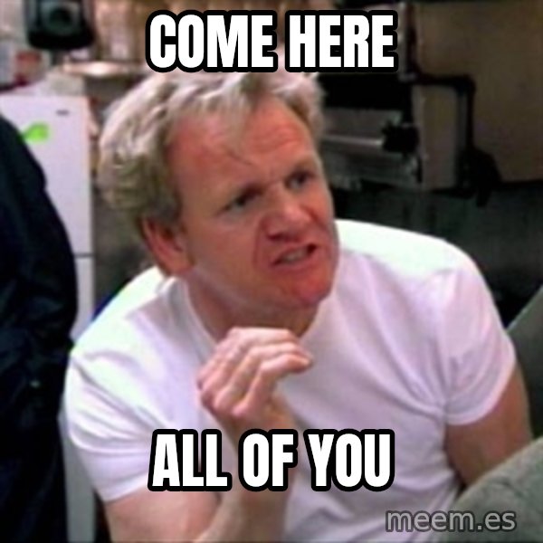 Gordon Ramsay meme: Come here / All of you