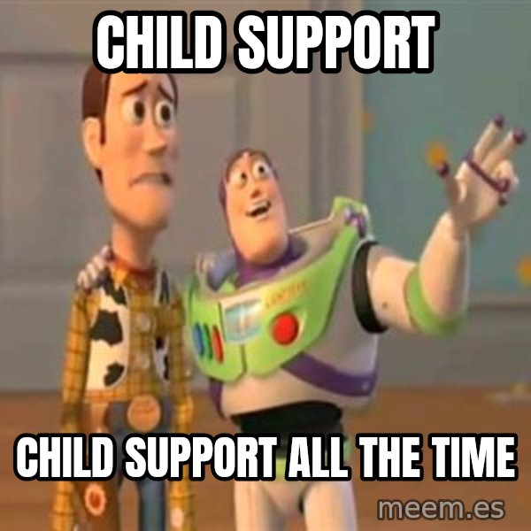 X, X Everywhere  meme: child support / child support all the time