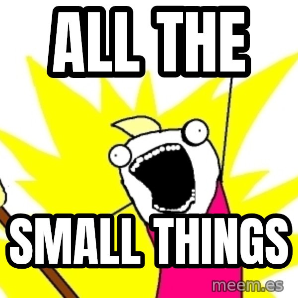 X ALL THE THINGS meme: all the / small things