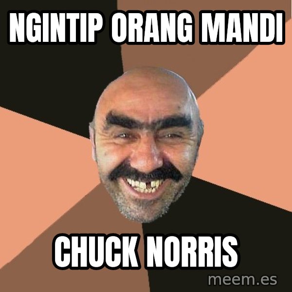 Provincial Man meme: NGINTIP ORANG MANDI / chuck norris
