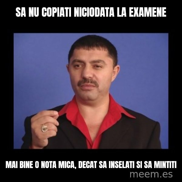 Manelistul Nicolae Guta meme: sa nu copiati niciodata la examene / mai bine o nota mica, decat sa inselati si sa mintiti