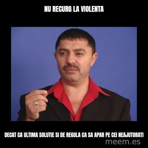 Manelistul Nicolae Guta meme: nu recurg la violenta / decat ca ultima solutie si de regula ca sa apar pe cei neajutorati