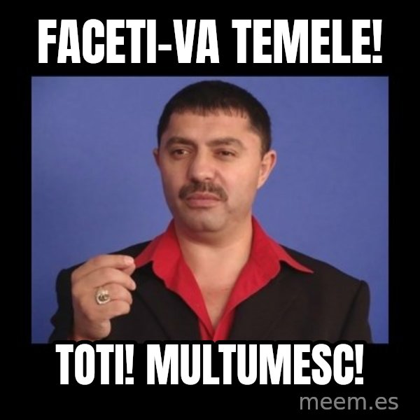 Manelistul Nicolae Guta meme: faceti-va temele! / toti! multumesc!