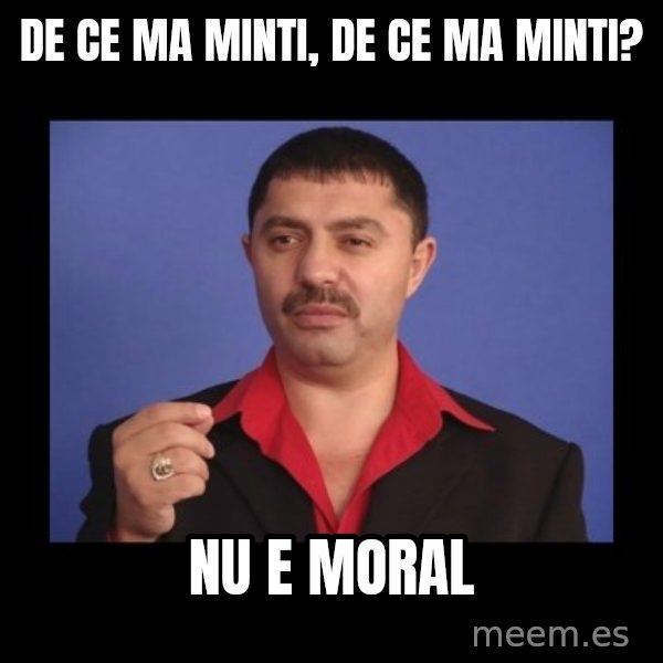 Manelistul Nicolae Guta meme: de ce ma minti, de ce ma minti? / nu e moral