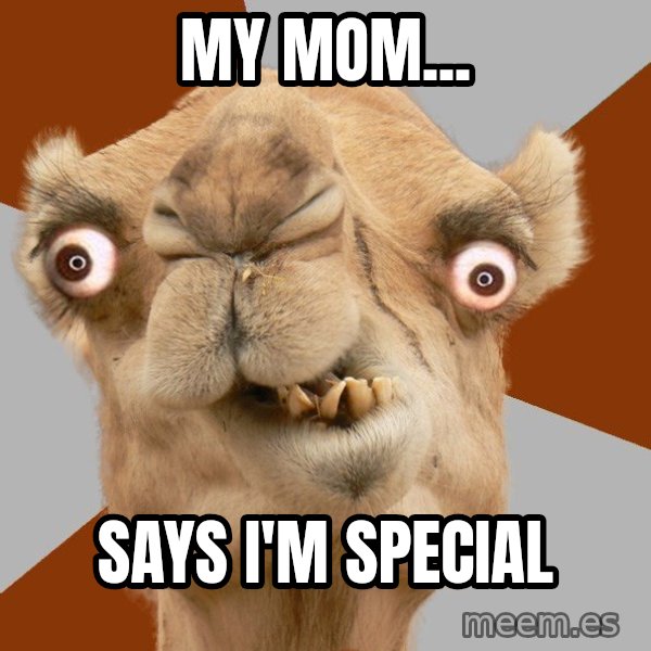 Crazy Camel lol meme: MY MOM... / SAYS I'M SPECIAL