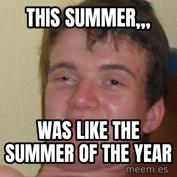 Really Stoned Guy meme: This summer,,, / was like the summer of the year