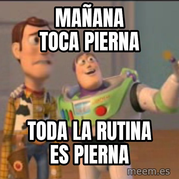 X, X Everywhere  meme: MaÑana toca pierna / Toda la rutina es pierna