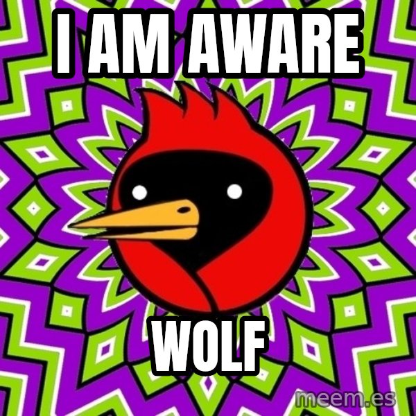 Omsk Crow meme: i am aware / wolf