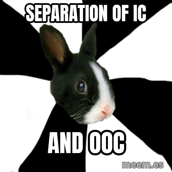 Roleplaying Rabbit meme: separation of ic / and ooc