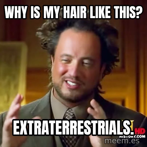 Giorgio A Tsoukalos Hair meme: Why is my hair like this? / extraterrestrials.