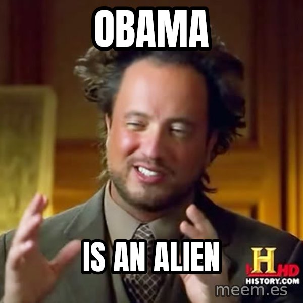 Giorgio A Tsoukalos Hair meme: obama / is an alien
