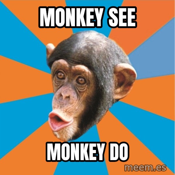 Stupid Monkey meme: MONKEY SEE / MONKEY DO