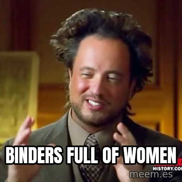 Ancient Aliens meme: Binders Full of Women