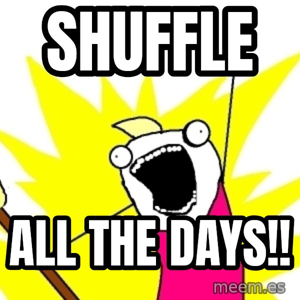 X ALL THE THINGS meme: Shuffle / all the days!!