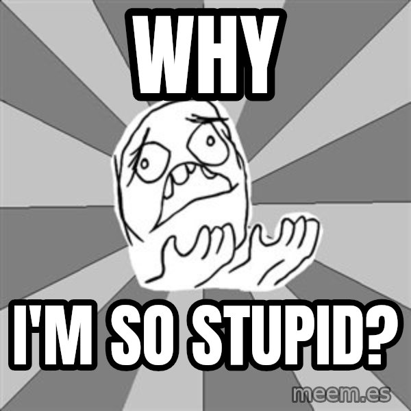 Whyyy??? meme: why / I'm so stupid?
