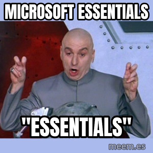Dr Evil meme meme: Microsoft essentials / "essentials"