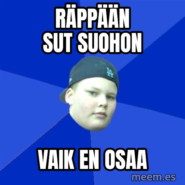Jonnen Neuvo meme: räppään sut suohon / vaik en osaa