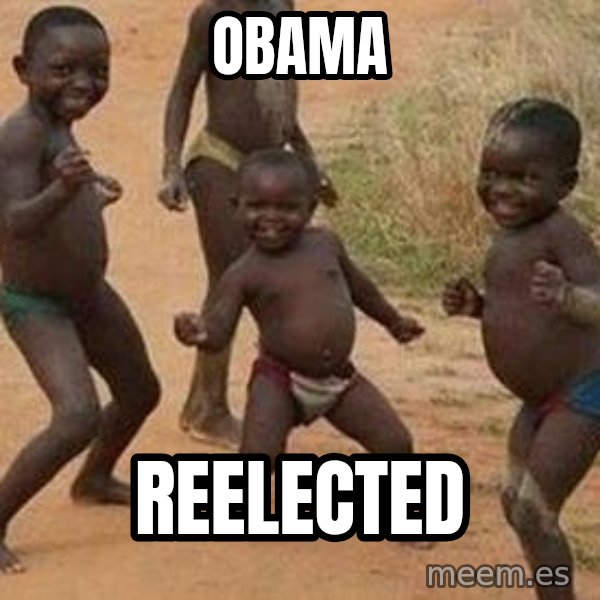 african children dancing meme: OBAMA / REELECTED