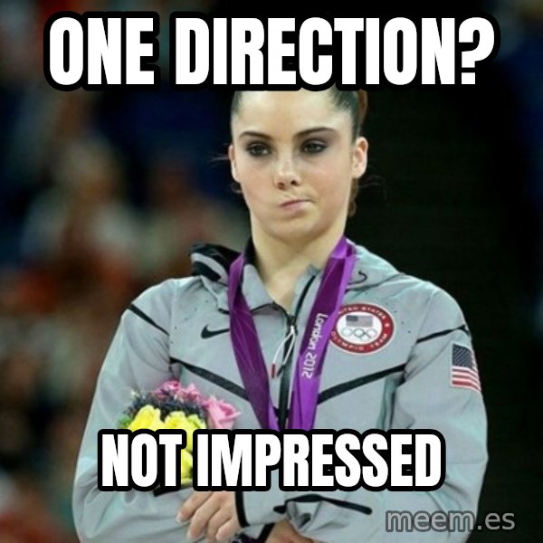 McKayla Maroney Not Impressed meme: one direction? / not impressed