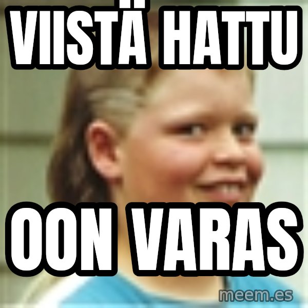 Jonnen Neuvo meme: Viistä     hattu / oon    varas