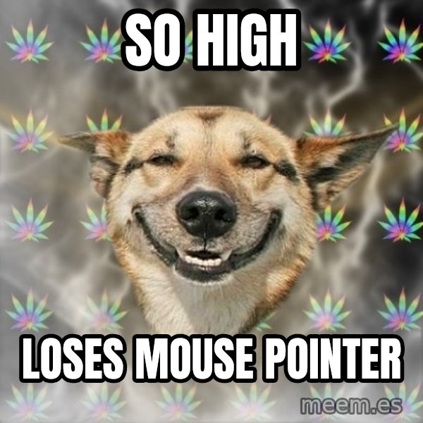 Stoner Dog meme: So High / Loses Mouse Pointer
