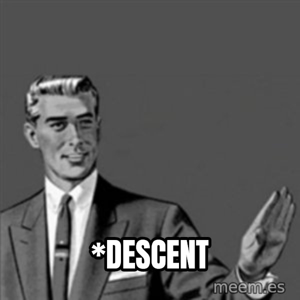 Correction Guy meme: *descent