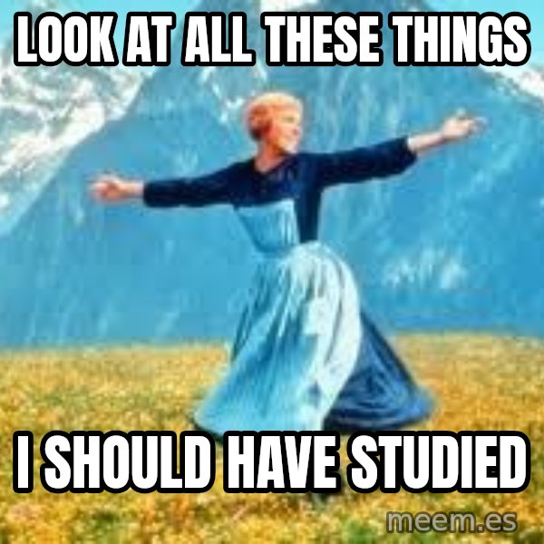 Look at all these meme: look at all these things / i should have studied