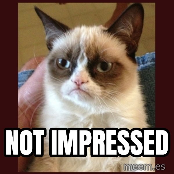 Grumpy Cat  meme: Not Impressed