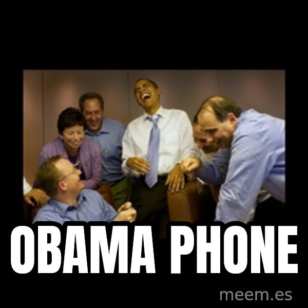 obama laughing  meme: obama phone