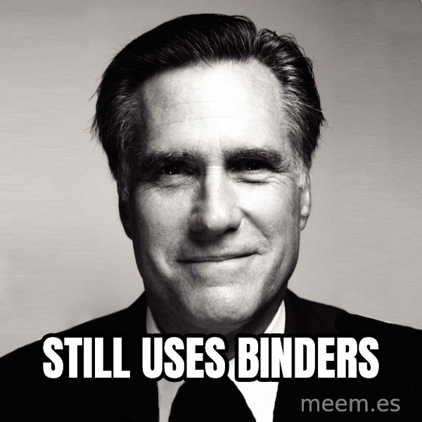 RomneyMakes.com meme: still uses binders