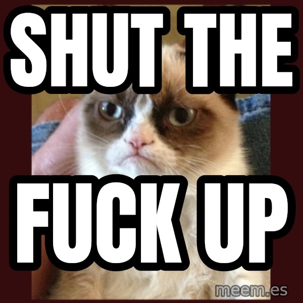 Grumpy Cat  meme: Shut THE / FUCK UP