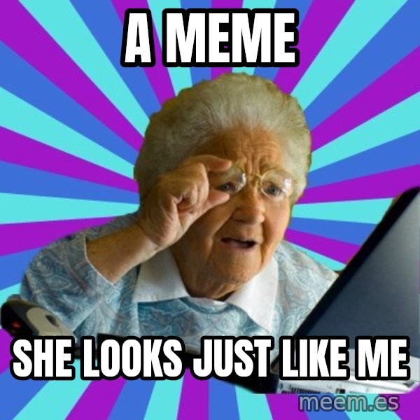 old lady meme: A meme / She looks just like me