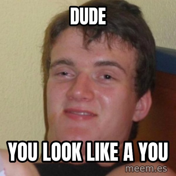 Stoner Stanley meme: Dude / you look like a you