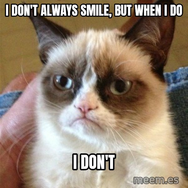 Grumpy Cat  meme: i don't always smile, but when i do / i don't