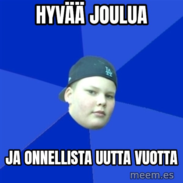 Jonnen Neuvo meme: hyvää joulua / ja onnellista uutta vuotta