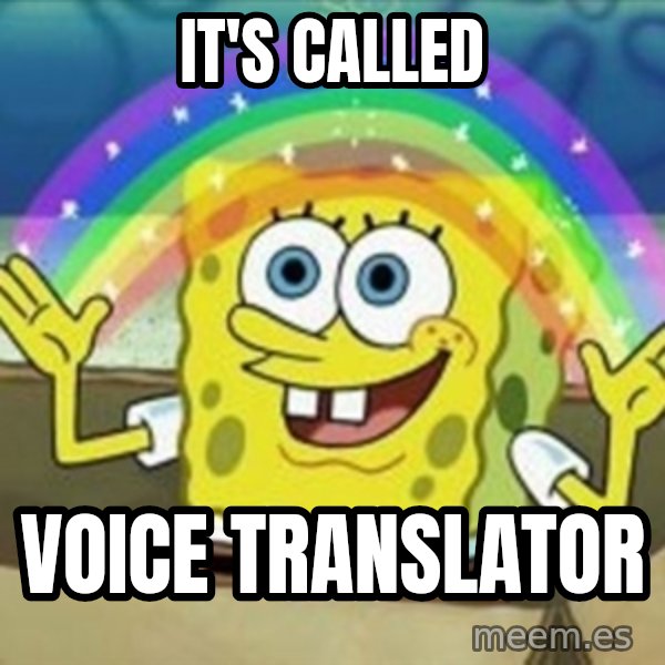 Spongebob meme: IT'S CALLED / VOICE TRANSLATOR