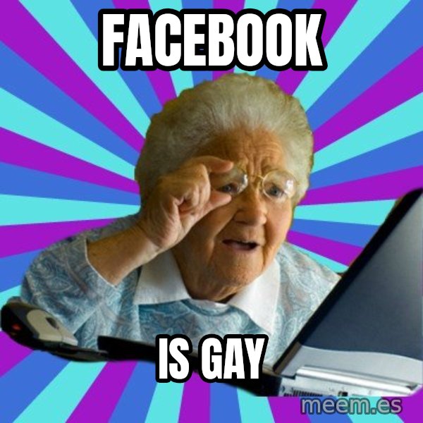 old lady meme: FACEBOOK / IS GAY