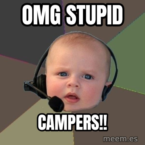 FPS N00b meme: OMG STUPID / CAMPERS!!
