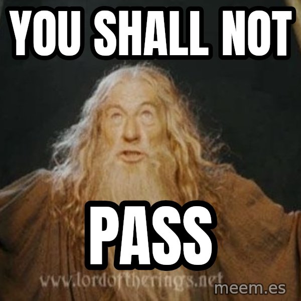 You shall not pass meme: YOU SHALL NOT / PASS