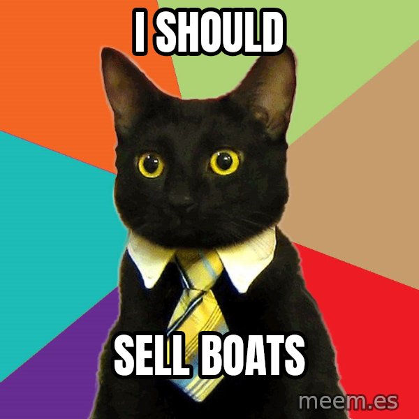 Business Cat meme: I Should / Sell boats
