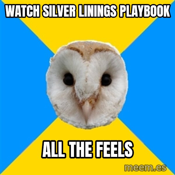 Bipolar Owl meme: watch silver linings playbook / ALL THE FEELS