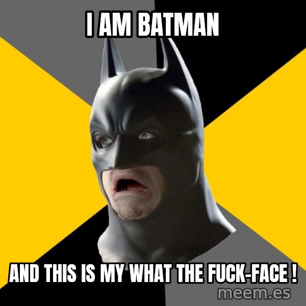 Bad Factman meme: i am batman / and this is my what the fuck-face !