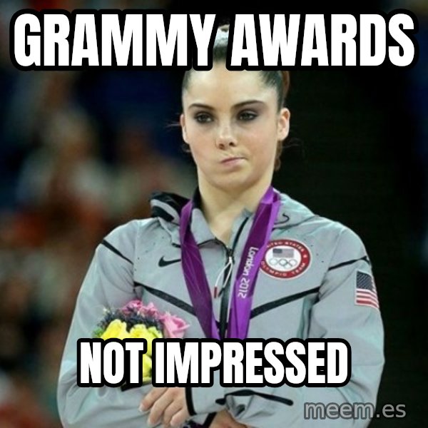 McKayla Maroney Not Impressed meme: grammy awards / not impressed