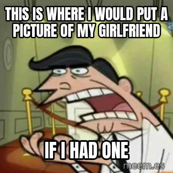 If i had one meme: This is where i would put a picture of my girlfriend / if i had one