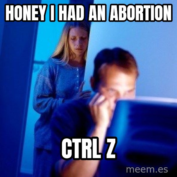 Internet Husband meme: honey i had an abortion / ctrl  z