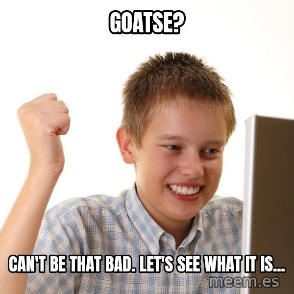 First Day on the internet kid meme: goatse? / can't be that bad.  let's see what it is...